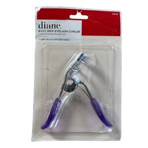 Diane Easy Grip Eyelash Curler D225 Purple Padded Handle Silver Metal New